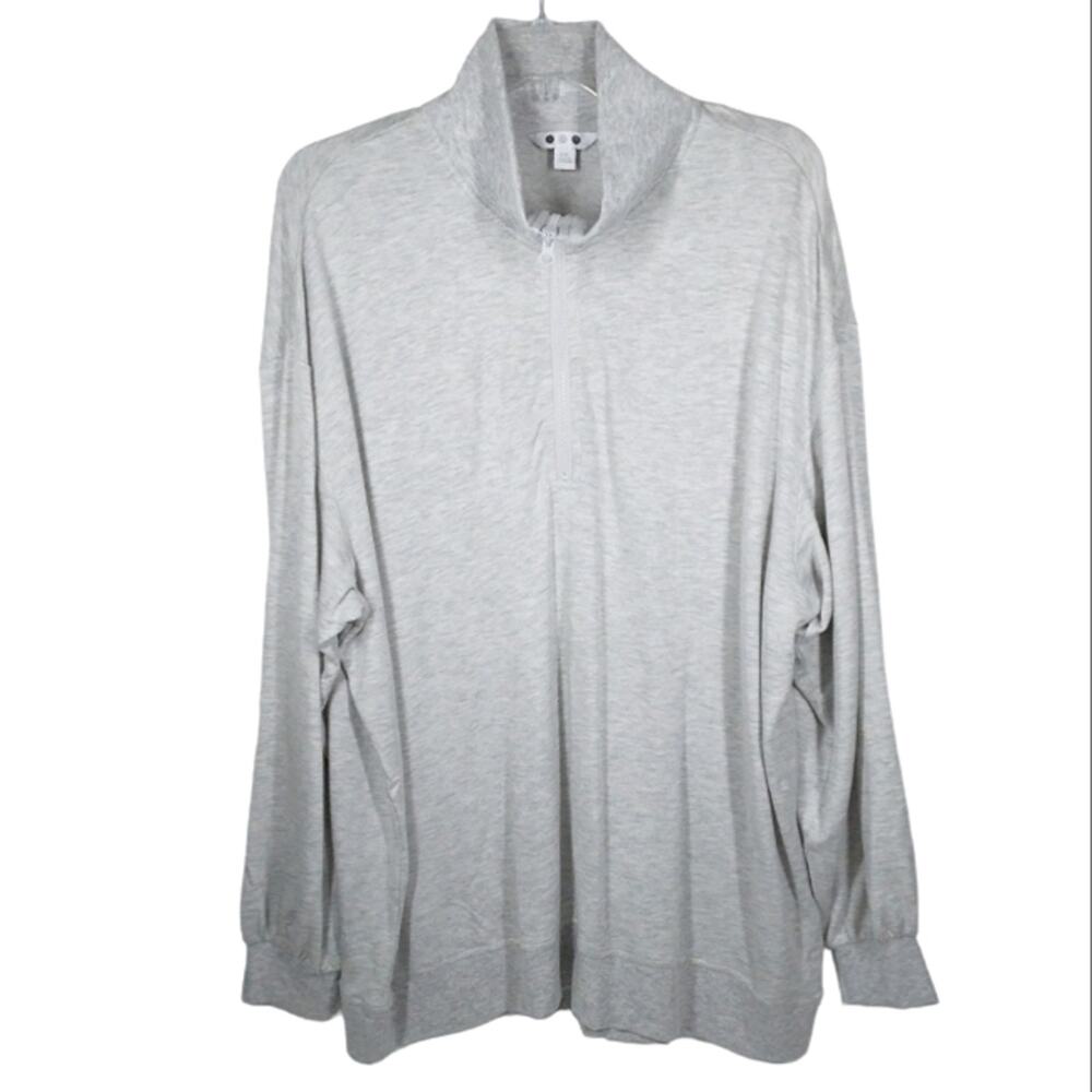Three Dots Quarter Zip Pullover Gray size XXL